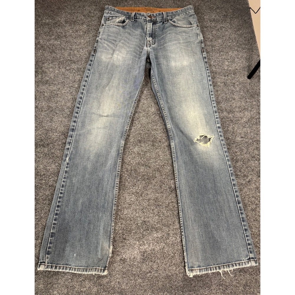 Levi Signature Jeans W30 L30 Vintage Fade Straight Leg Distressed Light Wash - Picture 1 of 11